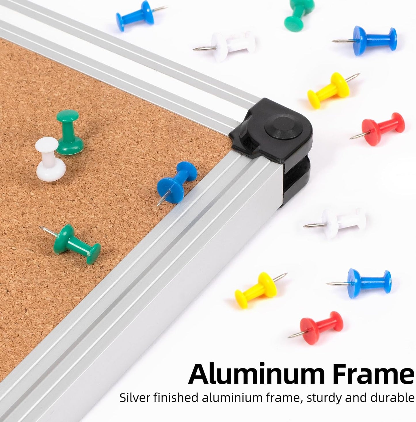 Board2by Extra Large Cork Bulletin Board 72" X 48", Silver Aluminum Framed 6'x4' Corkboard for Wall, Wall Mounted Notice Pin Board with 18 Push Pins for School, Home & Office