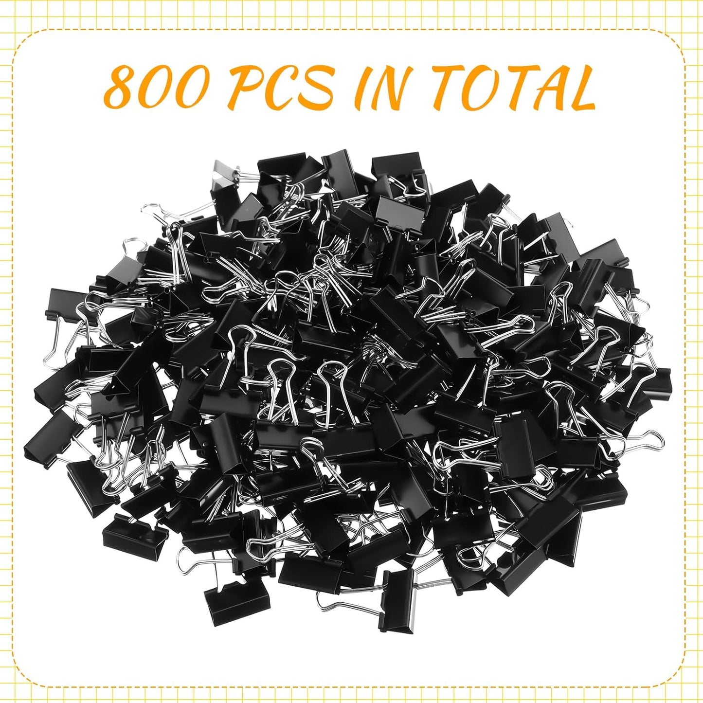 Jetec 800 Pieces 1 Inch Black Binder Clips Bulk Medium Paper Clamps Metal Paper Clips for Teachers Students Classroom Business Office and School Office Supplies