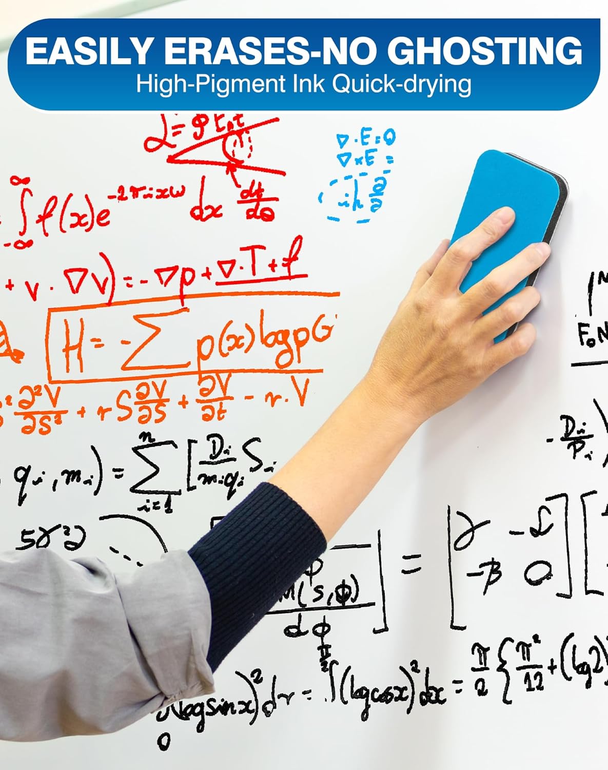 SFAIH Dry Erase Markers Chisel Tip with Magnetic Whiteboard Eraser, 72 Bulk 12 Assorted Colors White Board Markers for Teachers, Versatile Lines, 1s Quickly Dry, Perfect for Classroom and Office