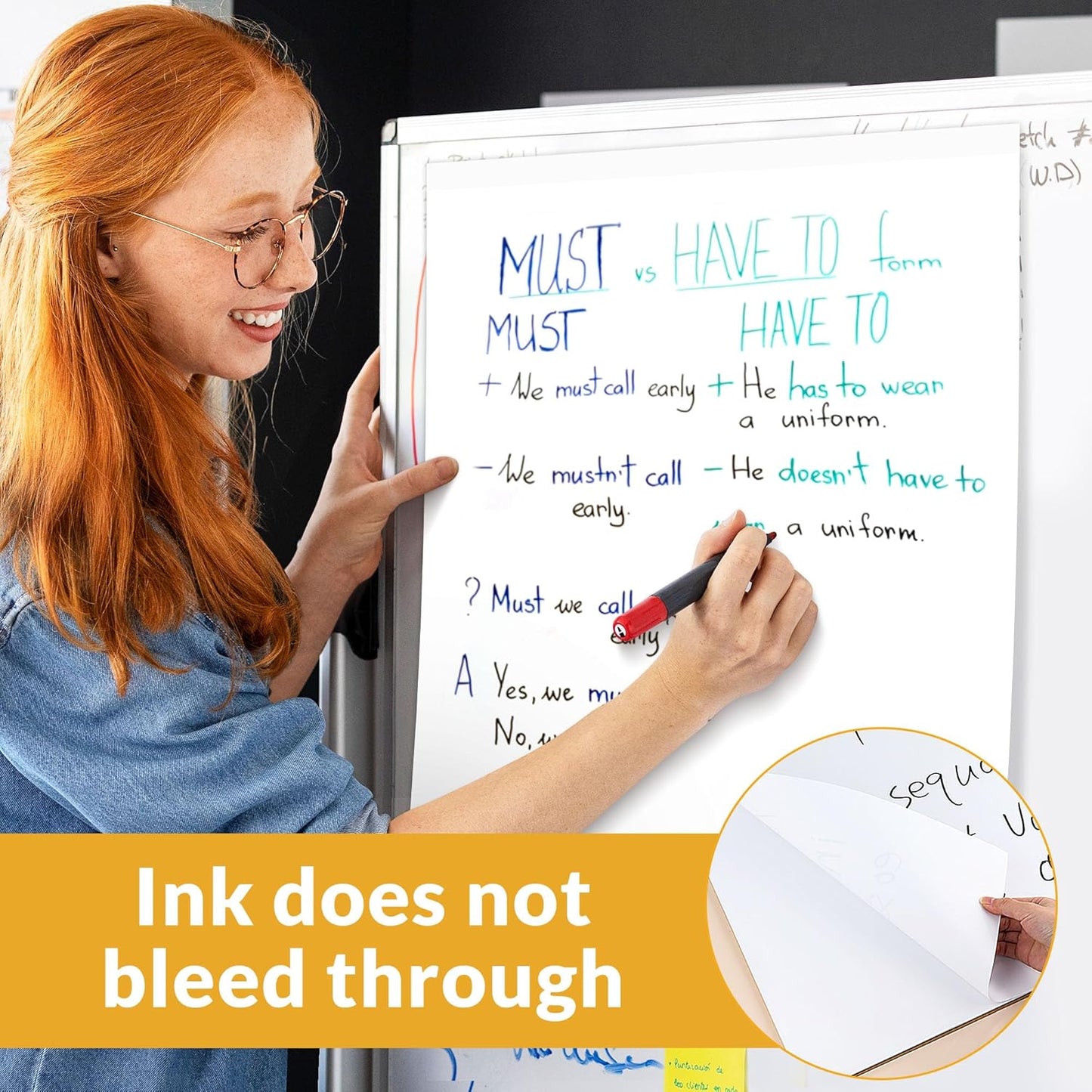 SUNEE Sticky Easel Pads, 25x30 Inches, 30 Sheets/Pad, 4 Pack – Self Stick Flip Chart Paper for Whiteboards, Premium Large White Chart Paper