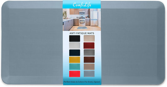 ComfiLife Anti Fatigue Floor Mat – 3/4 Inch Thick Perfect Kitchen Mat, Standing Desk Mat – Comfort at Home, Office, Garage – Durable – Stain Resistant – Non-Slip Bottom (20" x 39", Denim)