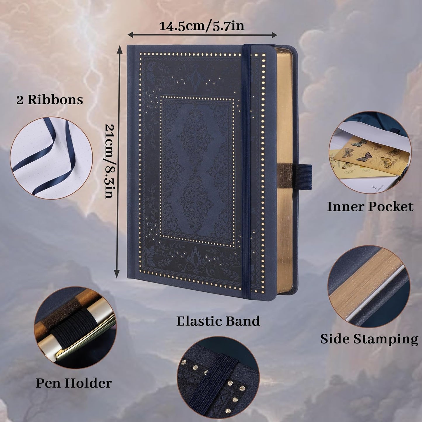 TIEFOSSI Bullet Dot Journals for Women Men, Dot Journals for Writing Women, 160gsm Thick Paper, 190 Numbered Pages, for Planner Organization