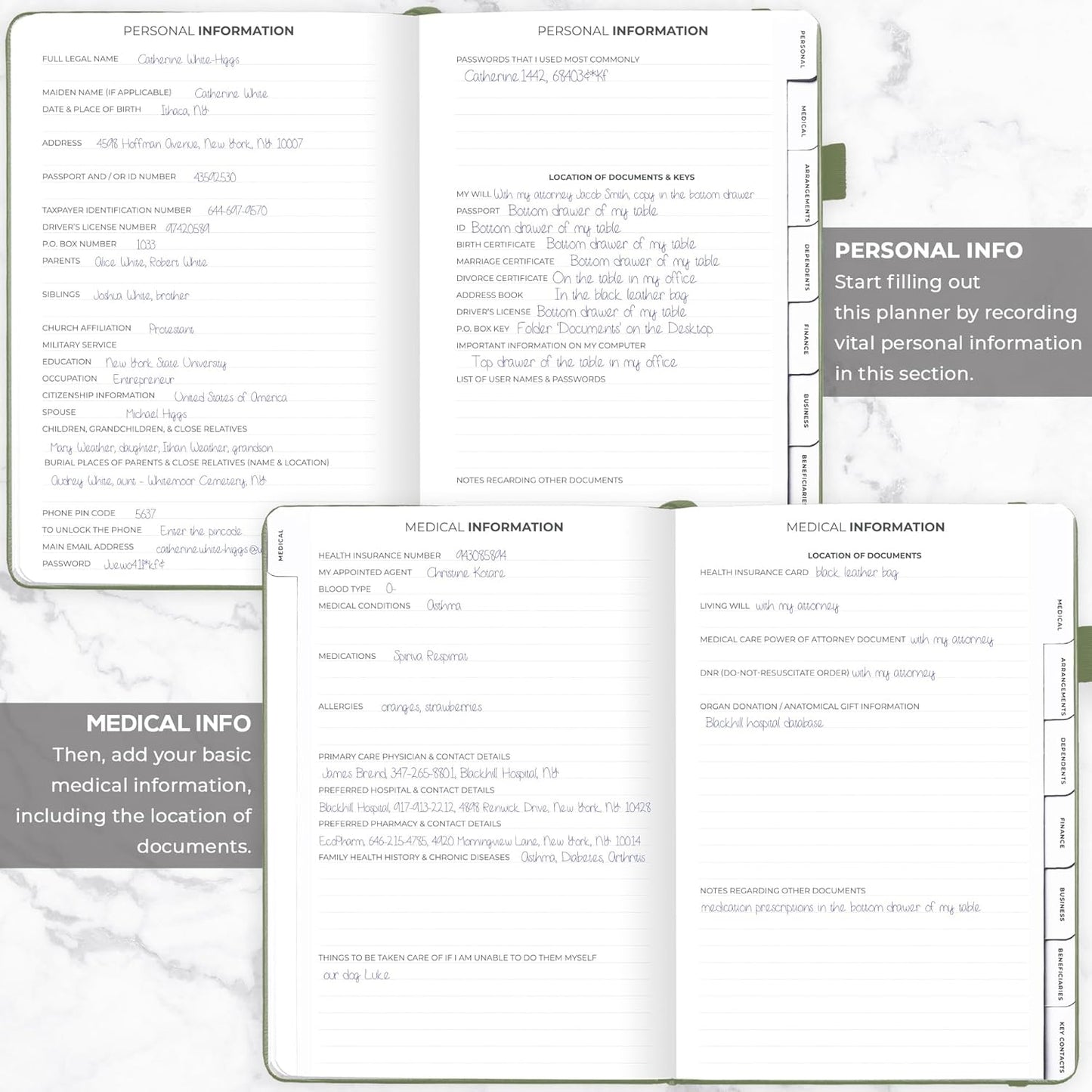 Clever Fox Large End of Life Planner – Guided Final Arrangements Organizer Notebook for Instructions, Beneficiary Info, Will Preparation, Last Wishes & Funeral Planning – 8.5" x 11" (Cypress)