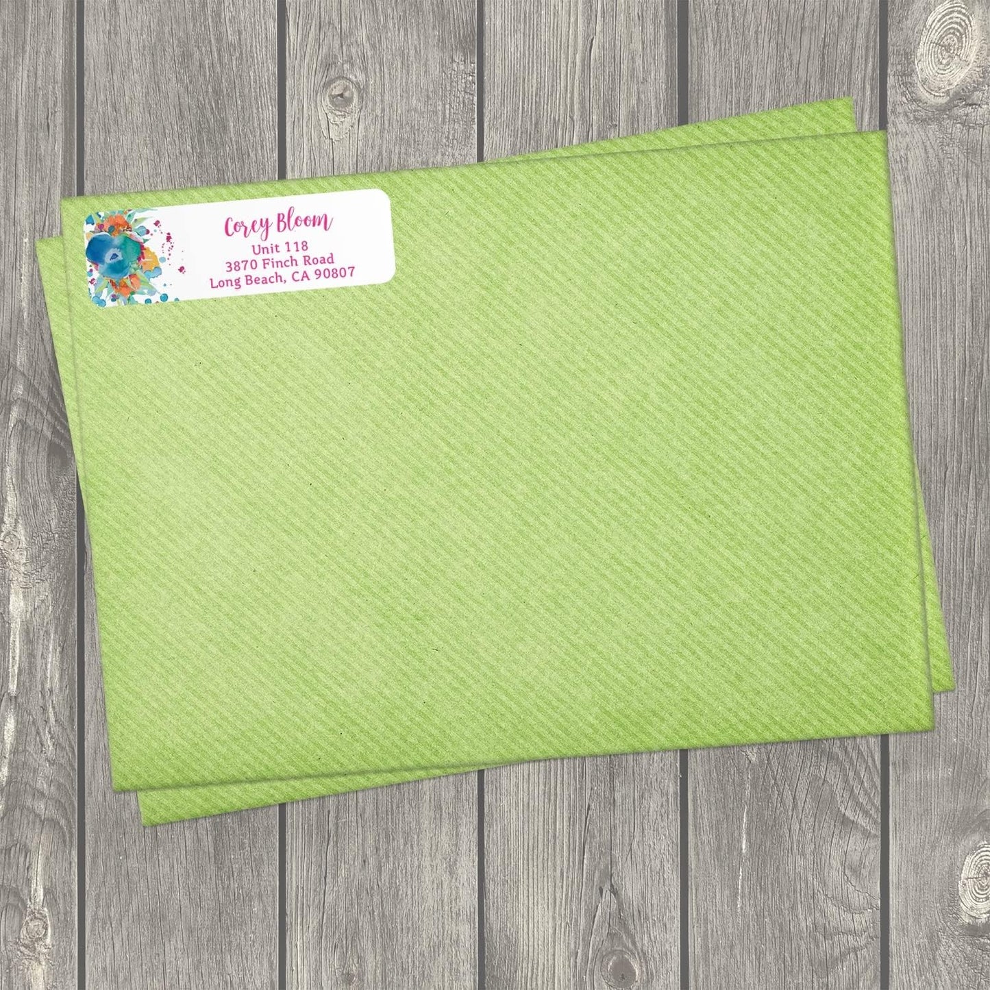 Bright Watercolor Floral Rolled Address Labels / 5 Vibrant Flower Bouquet Designs/Roll of 500 Personalized Address Labels/Designer Return Address Stickers in Elegant Plastic Dispenser