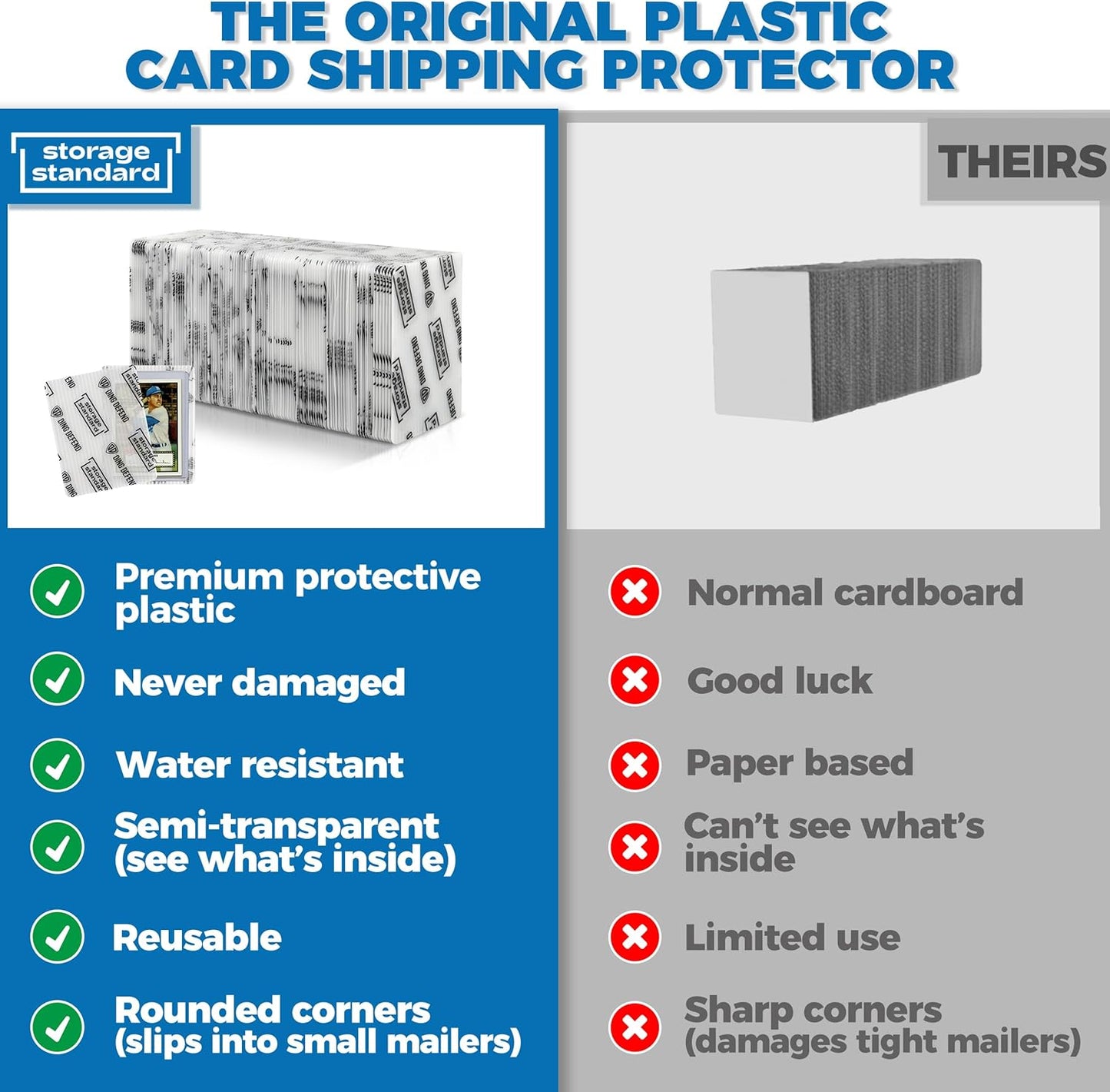 Trading Card Shipping Protectors - Premium Ultra Strong Plastic Inserts - 110 Pack - 3.5'' x 4.5''