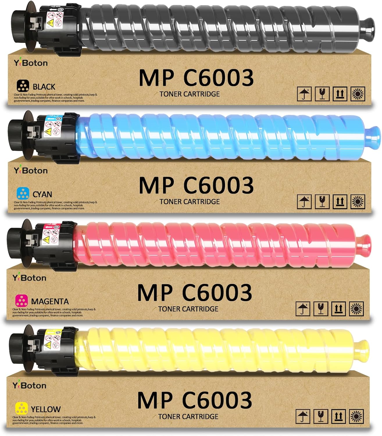 MP C6003 High Capacity Toner Cartridge Replacement for Ricoh Aficio MP C6003 MP C4503 MP C5503 MP C4504 MP C4504ex MP C5504 MP C6004 MP C6004ex MP C6503 Printers (841849 841851 841852 841850)