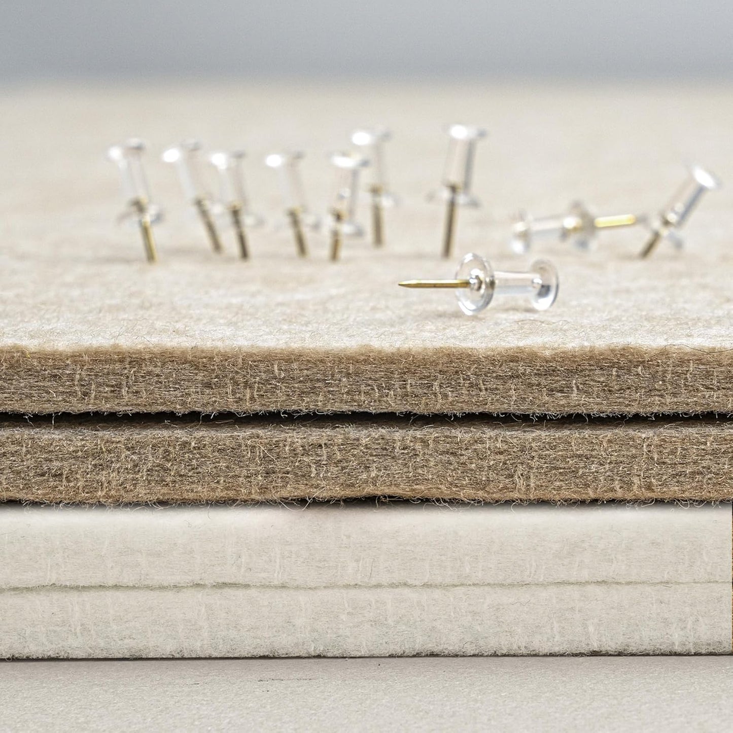 Bulletin Board, 24 x 18 inches Felt Board Decorative Pin Board, Cork Board Alternative for Wall, Foldable Photo Board Self-Adhesive Vision Board Mood Board with 20 Pushpins - White