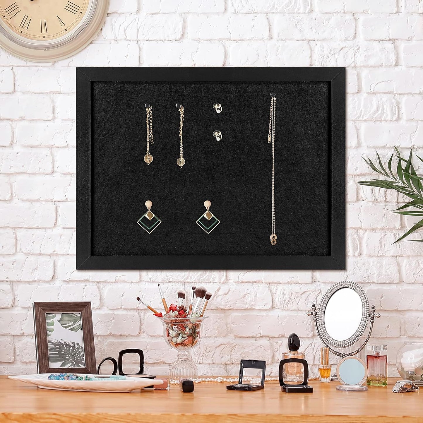 TORASO Cork Board Bulletin Board, Cork Boards for Walls with Pins, Eye Bolts, gaskets, Screws, Pin Board for Office, School and Home (All Black, 11“x14.5” - 4p)