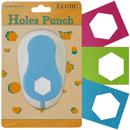 Hexagon Punch for Paper Crafts, Size 1.3-Inch, Hexagon Hole Cutter, Hexagon Shape for Greeting Card Making, Handmade Scrapbooking, DIY Arts
