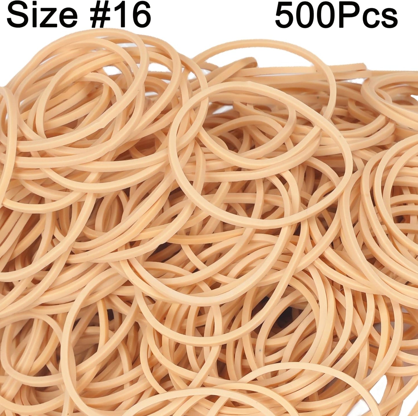Rubber Bands Size#16,Elastic Band Beige #16 Small Rubber Band 500Pcs For Office Home Supplies(2-1/2" x 1/16'')