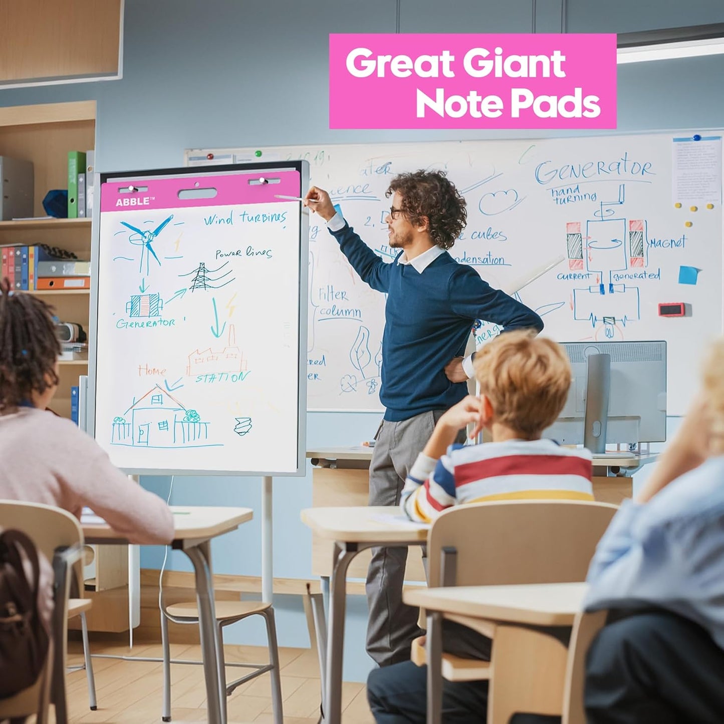 Large Note Pads, Super Sticky Easel Pad, Easel Pads Flip Chart Paper, Large Easel Paper Pad, Anchor Chart Paper, Giant Sticky Notes for Wall, Big Sticky Notes, Meeting Notes, 25 x 30 in, 30 Sheets/Pad