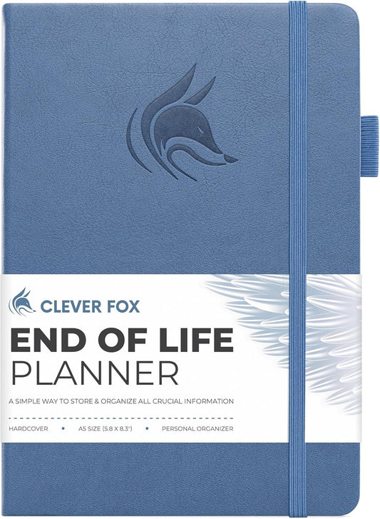 Clever Fox End of Life Planner – Final Arrangements Organizer for Beneficiary, Will Preparation, Last Wishes & Funeral Planning, A5 (Smoke Blue)