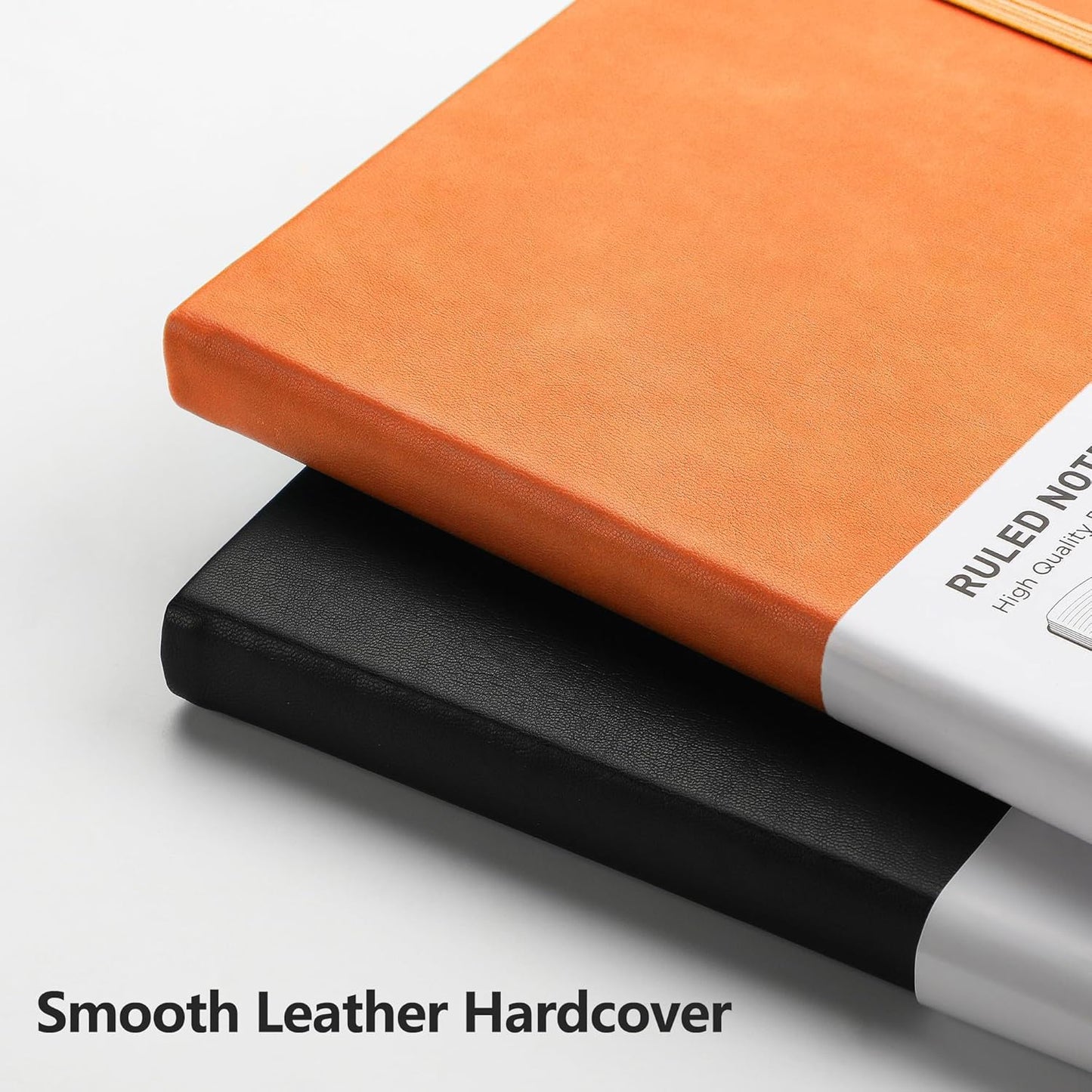 RETTACY Lined Journal Notebook, 192 Numbered Pages, A5 Medium Size (5.7'' x 8.3''), for Men & Women, Journaling, Writing, Work & Office, Leather Hardcover, 100 GSM Thick Paper (Orange)