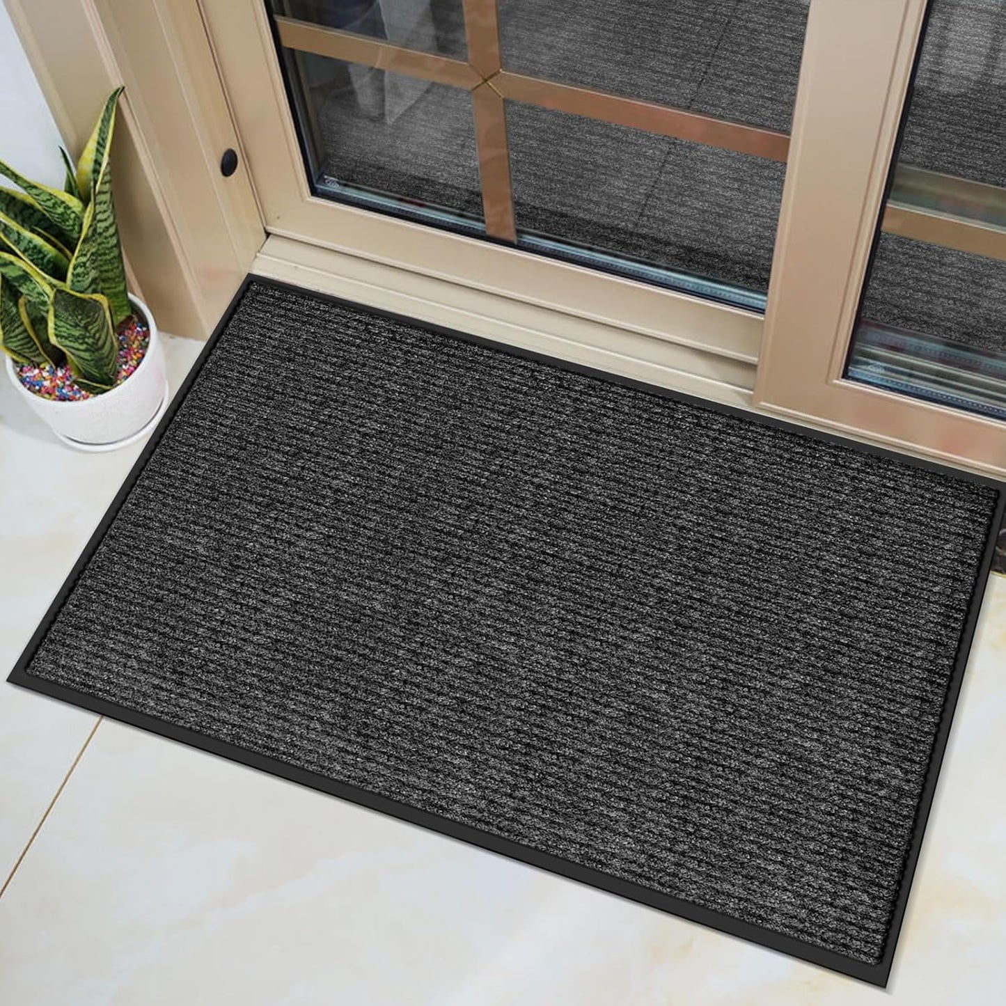 Vicwe Indoor Outdoor Door Mat, 2'x3'Heavy Duty Front Door Mat, Non-Slip Washable Doormats Entrance Mats, Dirt Resistant and Absorbent Doormat, Commercial Outdoor Entrance Floor Mat for Home Office