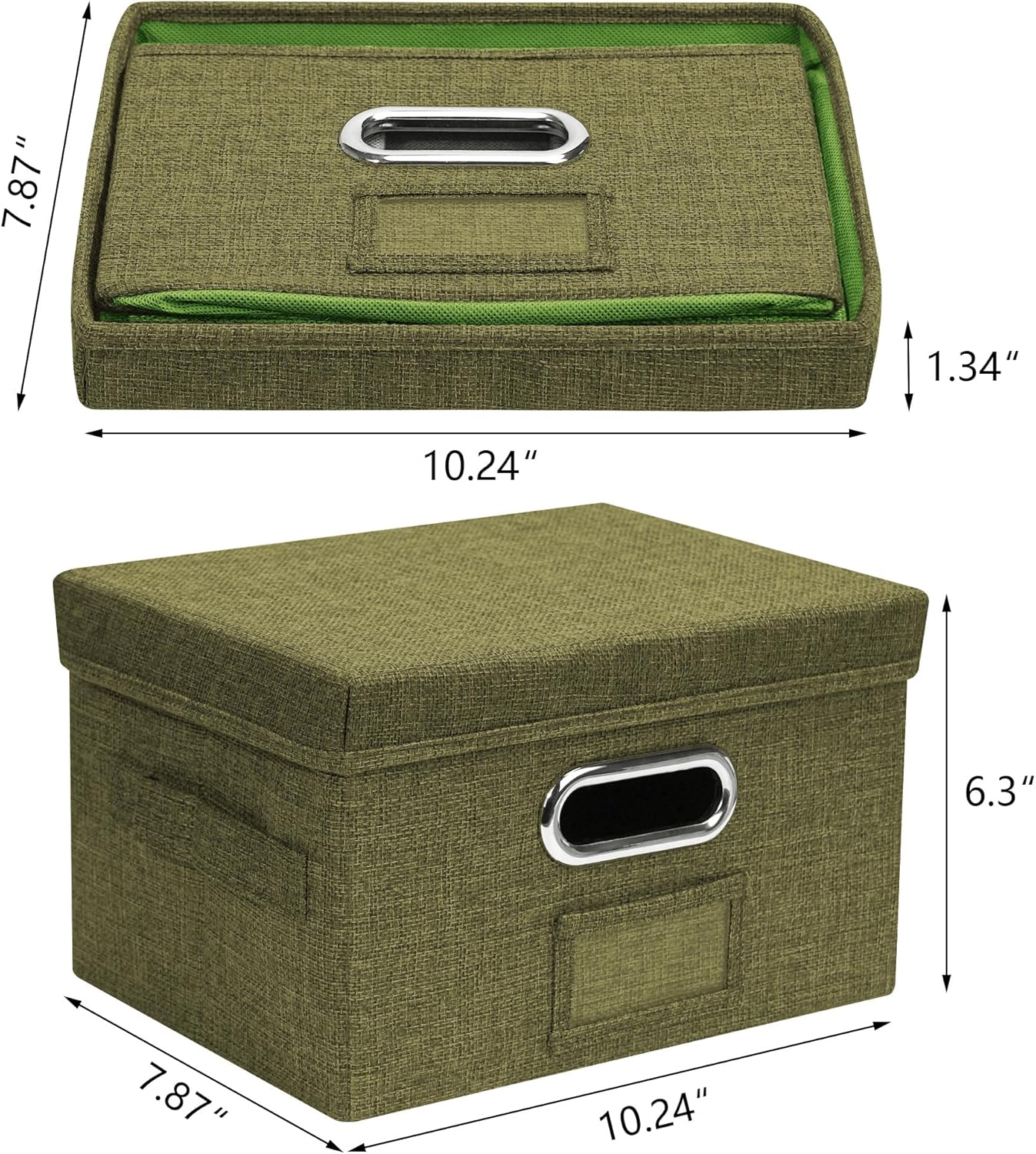 Greeting Card Organizer and Storage Box with 20 Pcs Adjustable Dividers, Storing Cards with 84 Pcs Labels Perfect for Storing Greeting Cards, Envelopes, Photos 1 Pack Olive Green