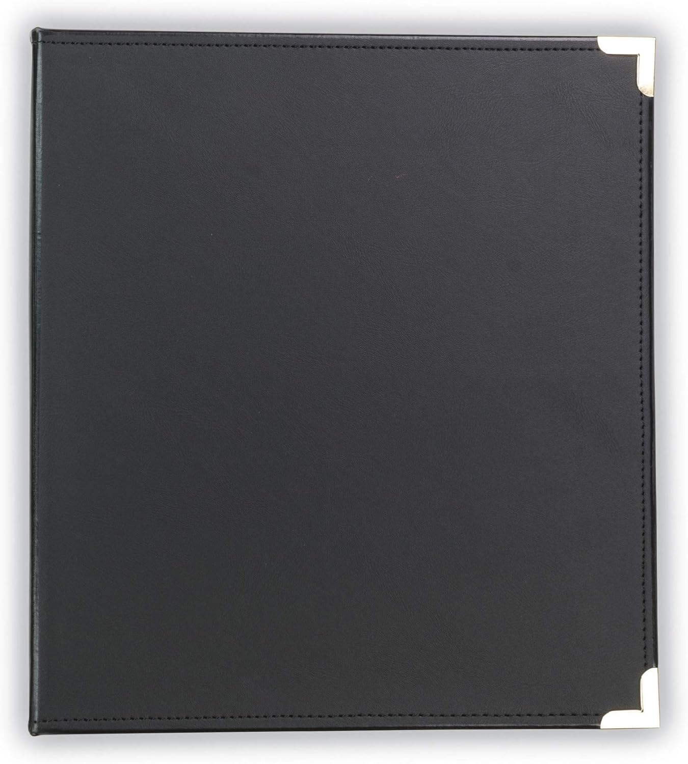 Samsill Classic Collection Leather 3 Ring Binder, Executive Presentation Portfolio, 0.5 Inch (Holds 100 Sheets), Brass Round Ring, Black