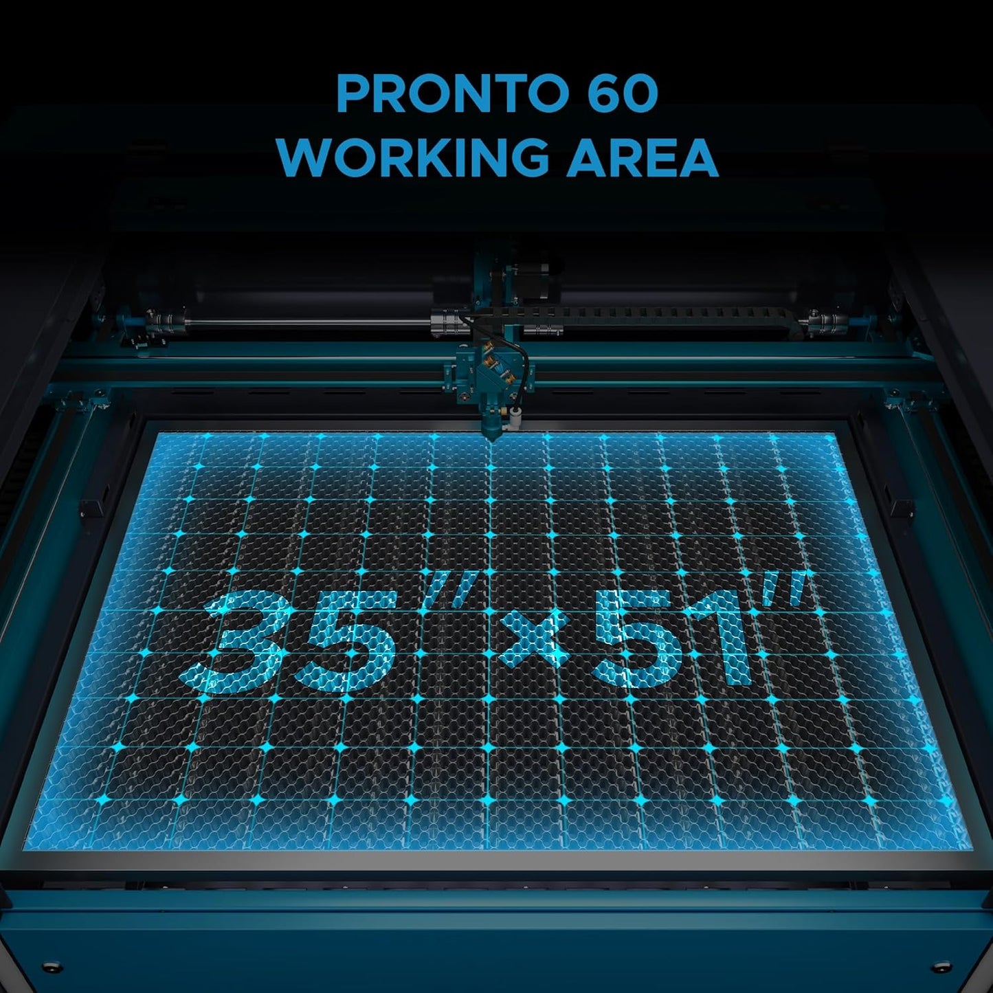 OMTech Pronto 130W CO2 Laser Engraver & Cutter – 51"x35" Workspace, 1,000mm/s Speed, Autofocus, 2-Way Pass, Air Assist, for Wood, Acrylic & More