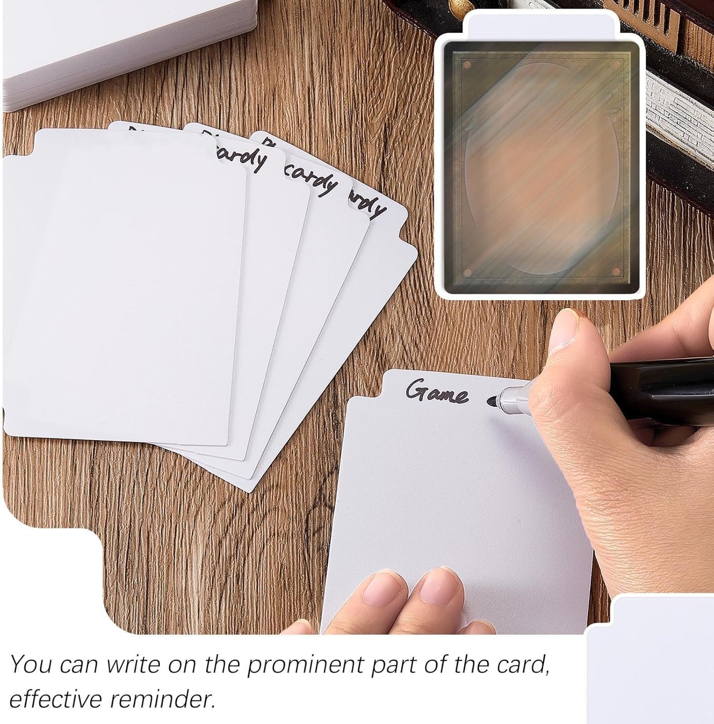 Lewtemi 450 Pcs Trading Card Dividers Page Dividers with Tabs Plastic Playing Sports MTG Card Separators with Side Labels for Games Sports(White)