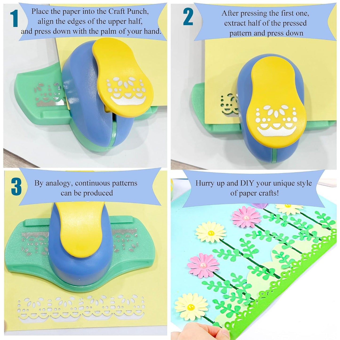 MIAO JIN Craft Punch - Hemming & Edge Punch for Scrapbooking, DIY Art, Gift & Wedding Cards