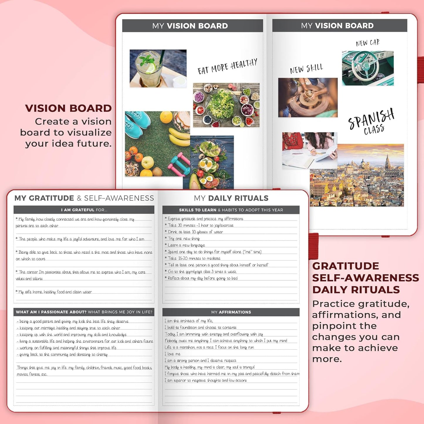 Clever Fox Planner – Undated Weekly & Monthly Planner for Productivity, Time Management & Goals – Organizer Journal – A5 (Red)