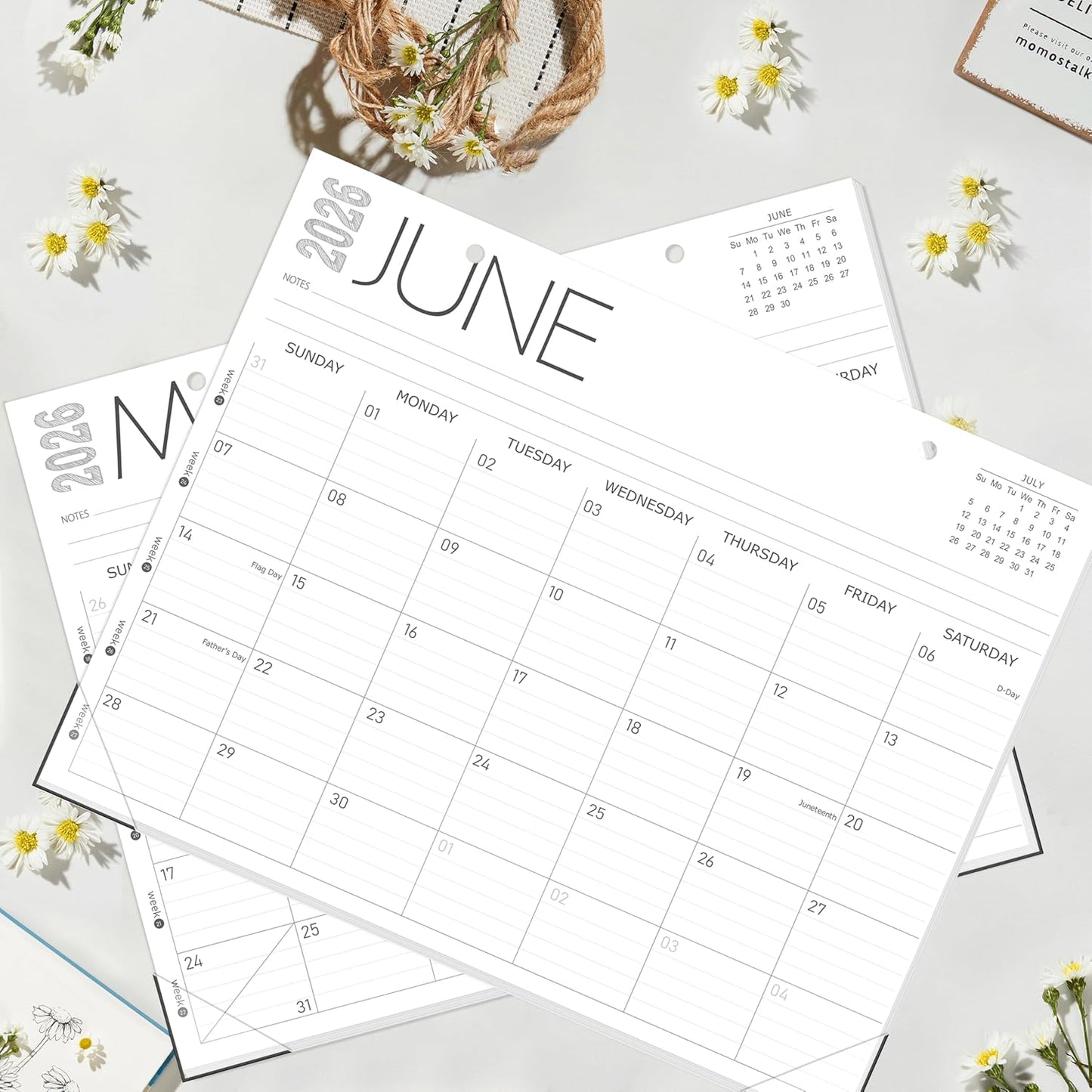 GuassLee Desk Calendar 2026, 12-Month Desk Calendar from January. 2026 to December. 2026, 14" X 11" Monthly Desk Planner, Table Desk Top Calendar with Thick Paper for Office Home Planning & Organizing