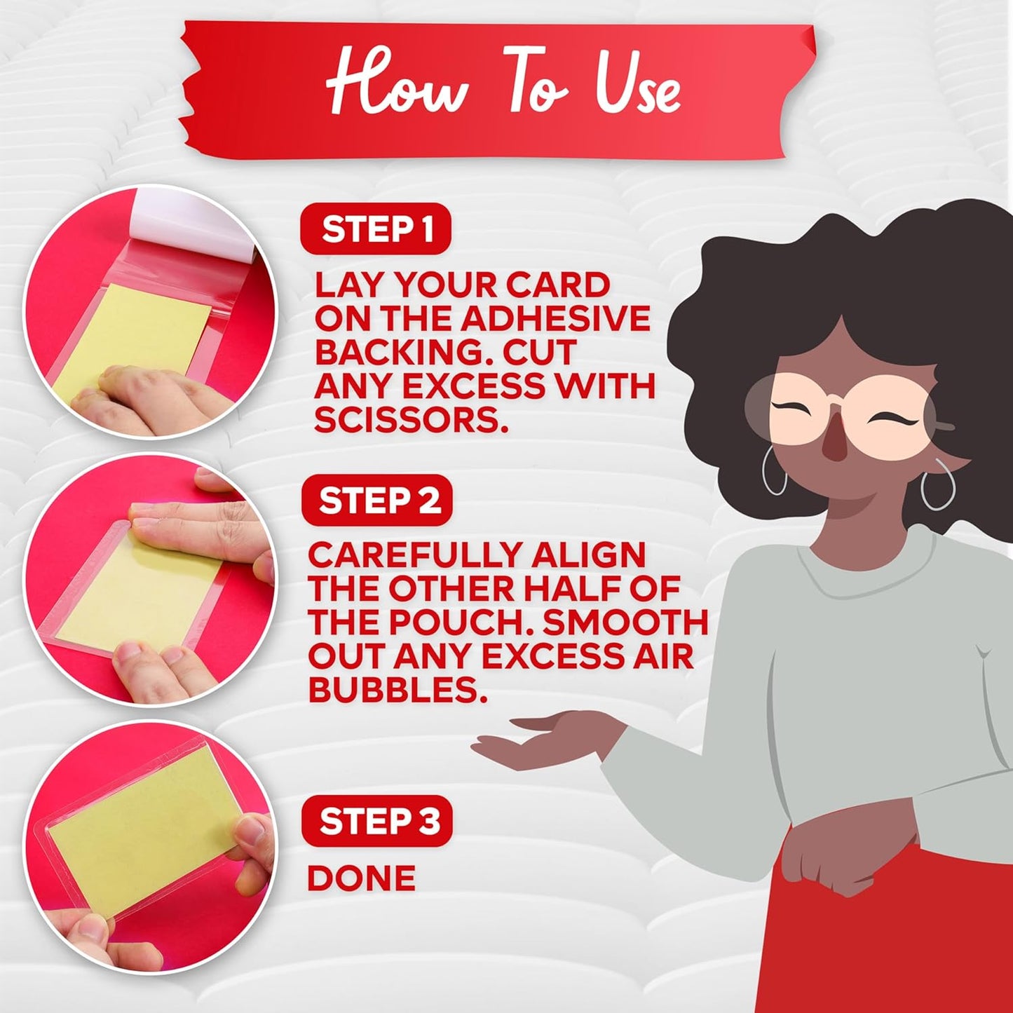 XFasten Self Seal Laminating Pouches Business Card Size 4-Inch x 3-Inch 100-Pack, 10 Mil Business Card Laminating Pouches Non-Yellowing Self Sealing Laminating Sheets Business Card Size