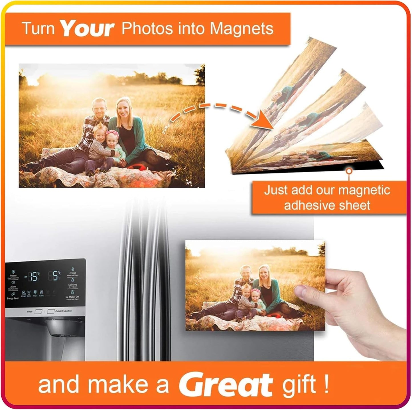 Magnetic Sheets with Adhesive Backing for Crafts, DIY. 4 Strong Craft Magnets 8.5" x 11" to Make Flexible Magnet Self Sticky Tapes, Strips, Squares, Sheet for School Classroom Board, Fridge, Photos
