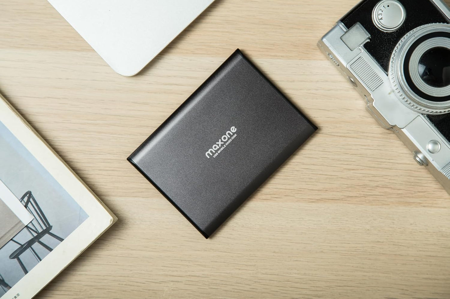 Maxone 750GB Ultra Slim Portable External Hard Drive HDD USB 3.0 Compatible with PC, Laptop, Charcoal Grey