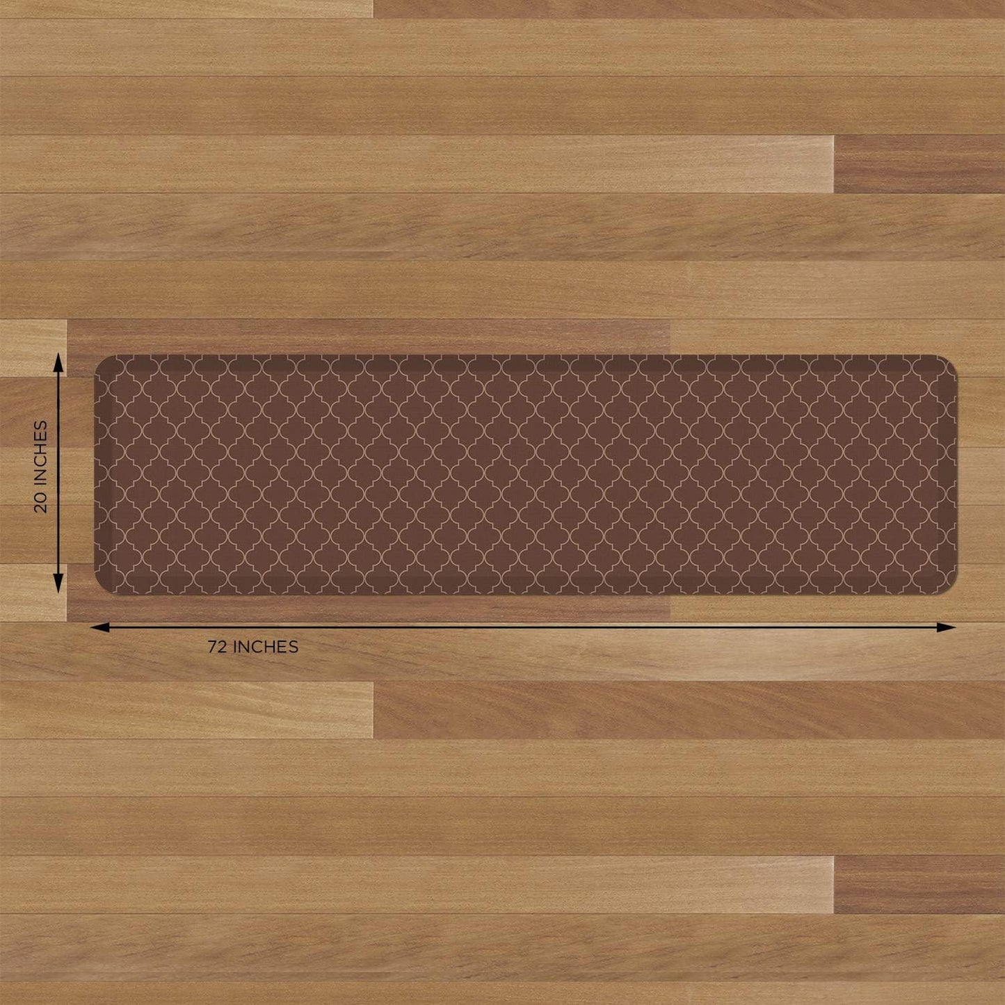 NewLife by GelPro Anti-Fatigue Designer Comfort Kitchen Floor Mat, 20x72" , Trellis Walnut Stain Resistant Surface with 3/4” Thick Ergo-foam Core for Health and Wellness
