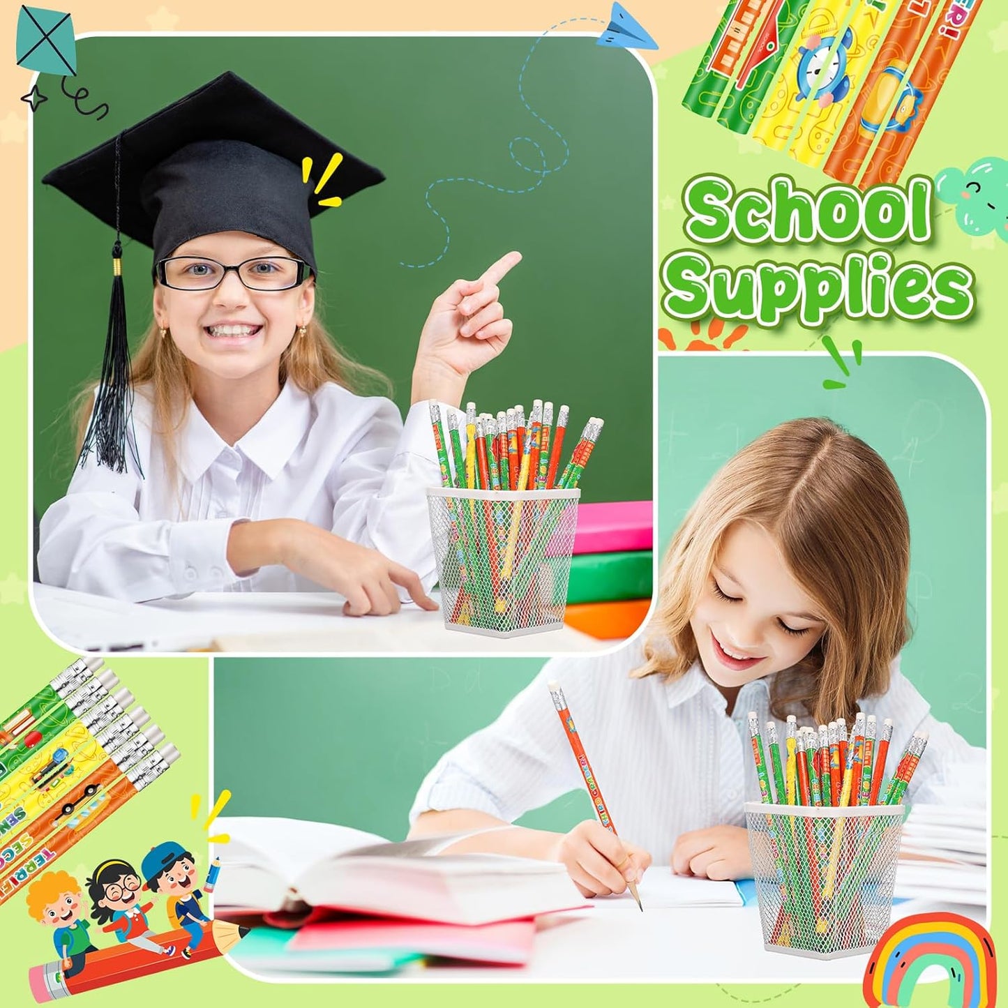 Tenceur 120 Pcs 5th Graders Pencils, 5 Motivational Cute Pencils Bulk with Erasers for Kids Student Teacher Classroom Reward Back to School Supplies