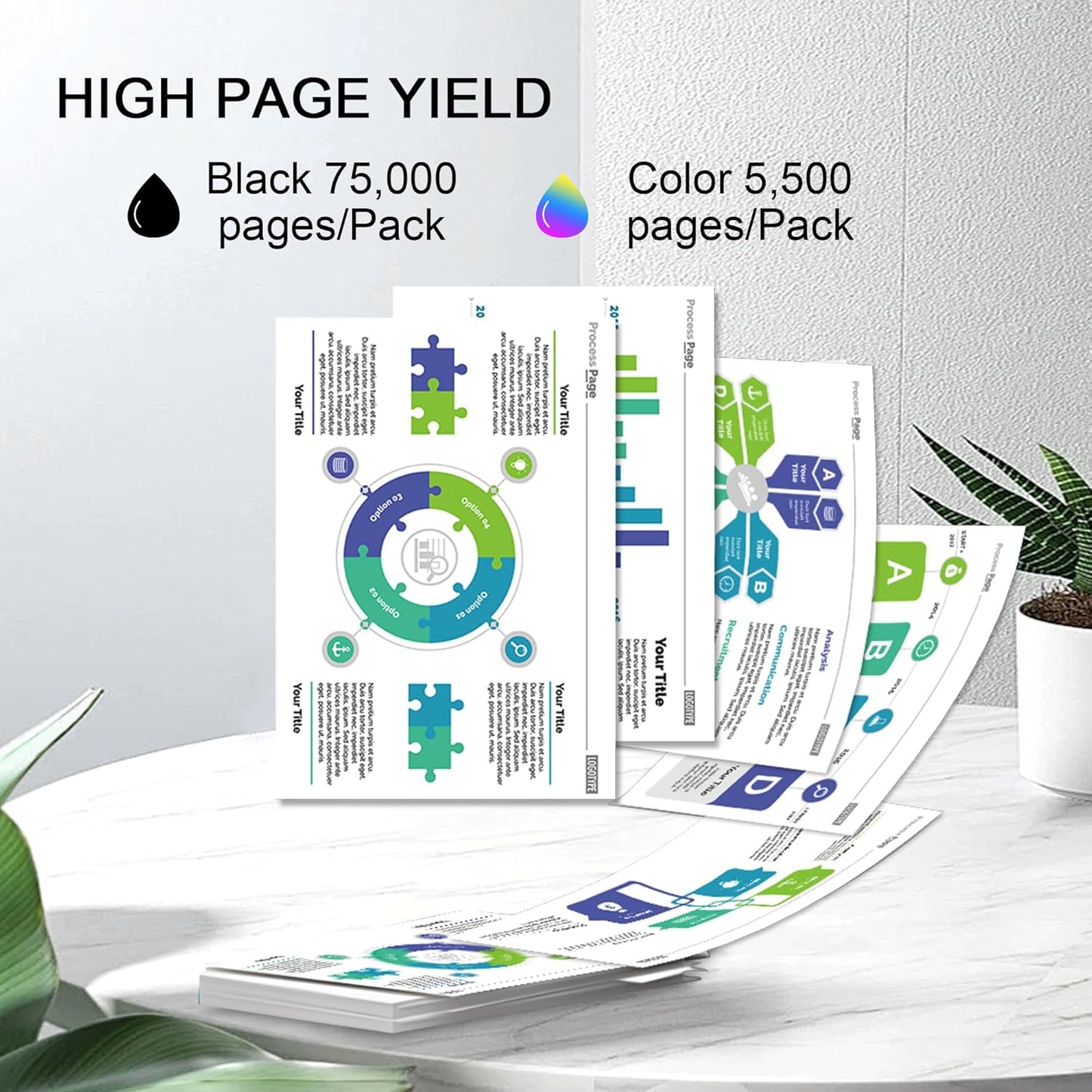 W2150XC W2151XC W2152XC W2153XC Compatible for W2150 Toner Cartridges Set, Compatible with Color Laser Jet Pro MFP 4301 4302 4303 Series Printers(4Pack, BCMY)