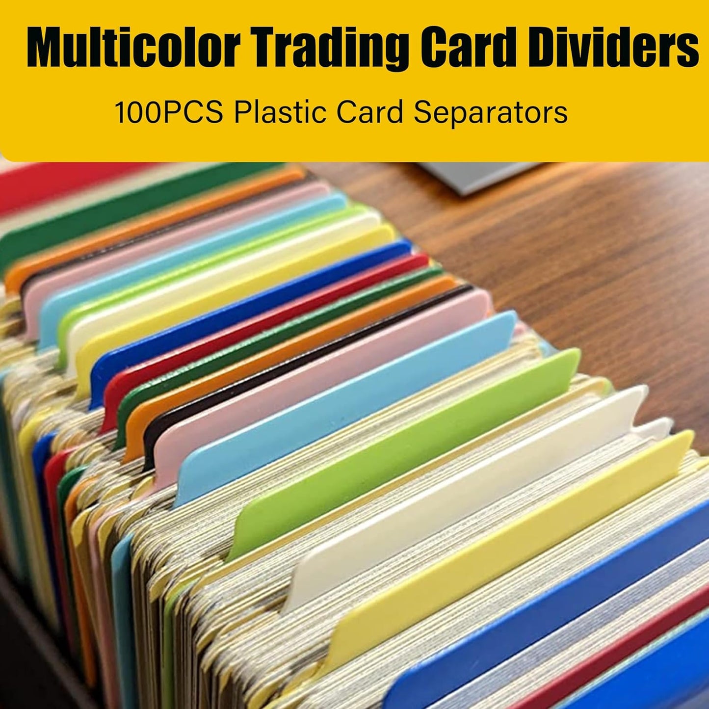 100PCS Trading Card Dividers, 2.7 x 3.8 Inches, 10 Colors, Premium Plastic Card Separator for Sports Game