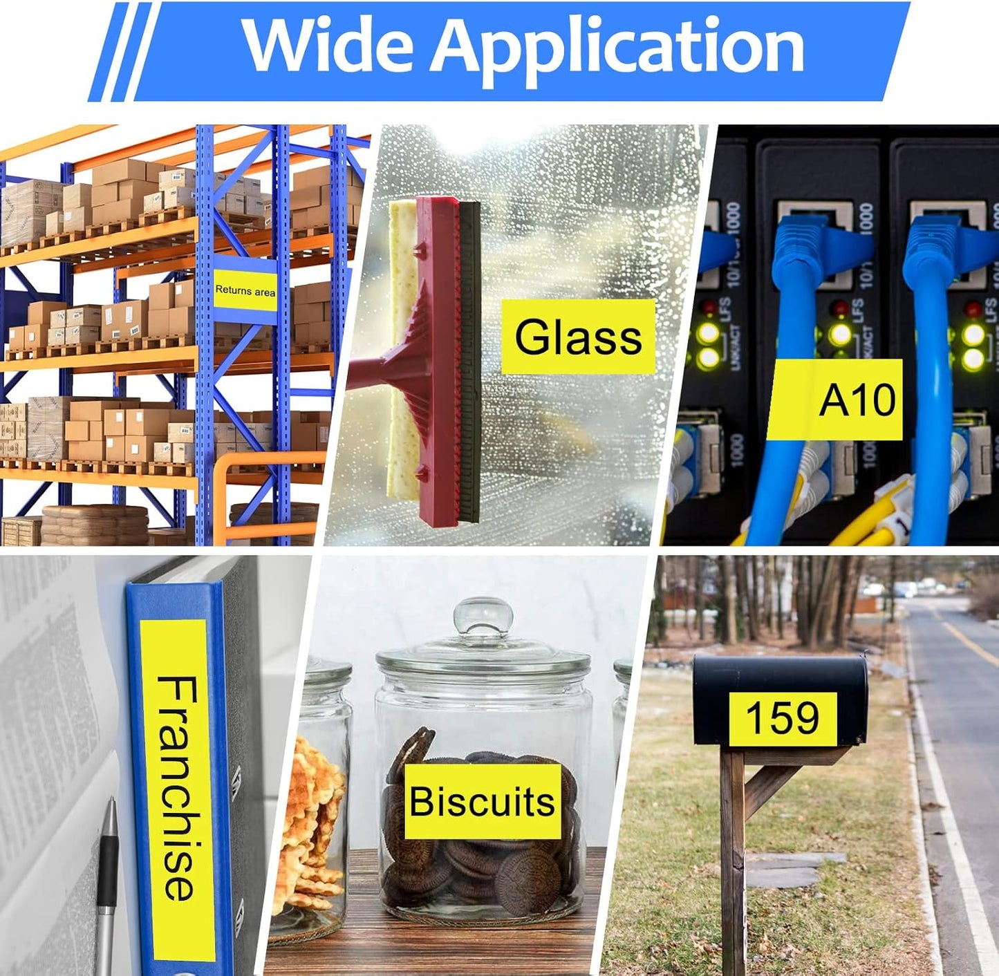 6PK 18mm Yellow Label Tape Compatible for Brother P-Touch Label Maker Tape TZe-641 TZe TZ Label Tape TZ-641 TZe641 18mm 0.7'' Laminated Black on Yellow for PT-D400 D410 D600 D610BT D460BT