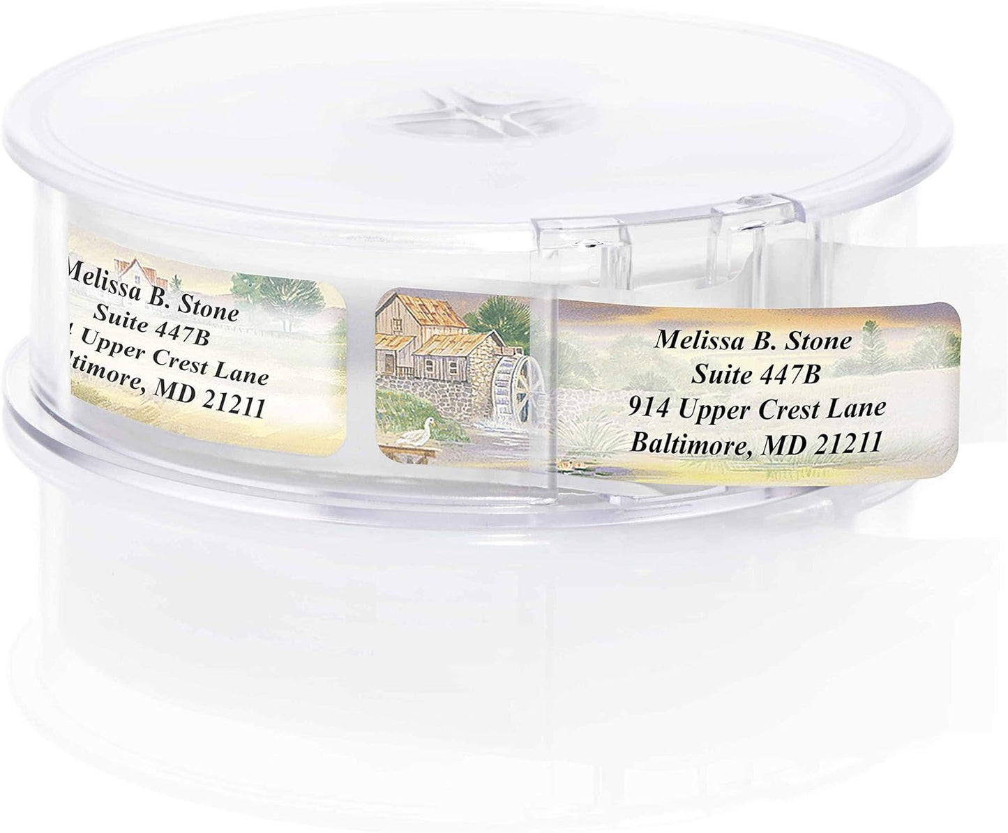 Rural America Assorted Country Scenes Personalized Return Address Labels with Dispenser - Roll of 250 Custom Labels