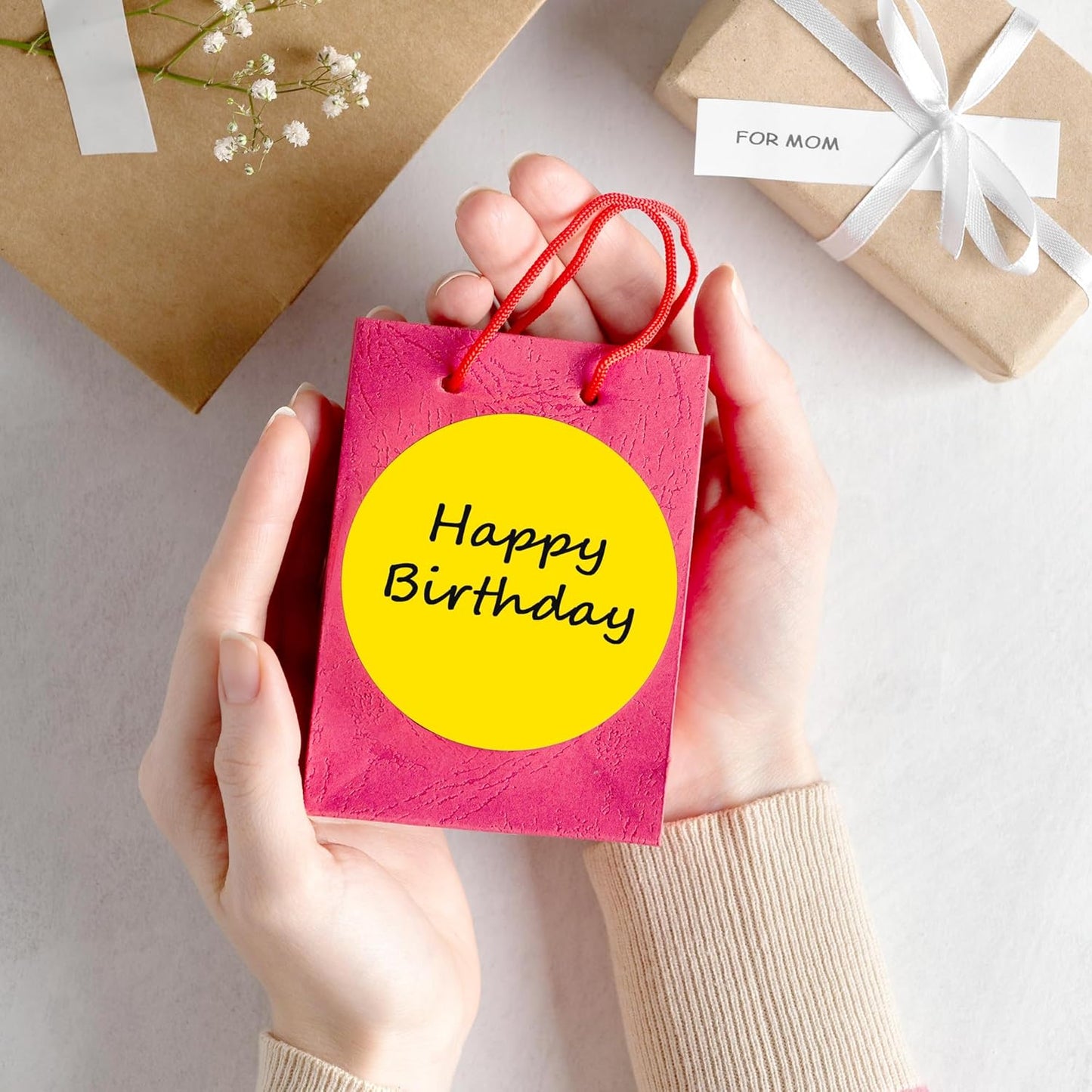 PARLAIM 3" Diameter Round Yellow Color Coding Sticker, 4 Rolls 2000PCS Circle Dot Label,Permanent for Inventory Box Labeling