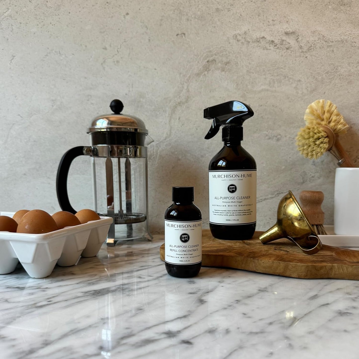 Murchison-Hume All-Purpose Cleaner - Vegan, Plant-Based, and Biodegradable Formula, Safe for Household Surfaces, 17 fl. Oz Refillable Spray Bottle - Pack of 2 (Australian White Grapefruit)