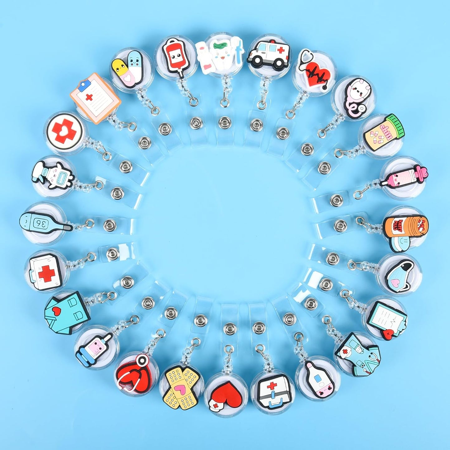 24Pcs Medical Badge Reel, Retractable Nursing ID Badge Holders Nurse Accessories for Doctor Medical Health Hospital Office Worker Gifts. (Nurse)