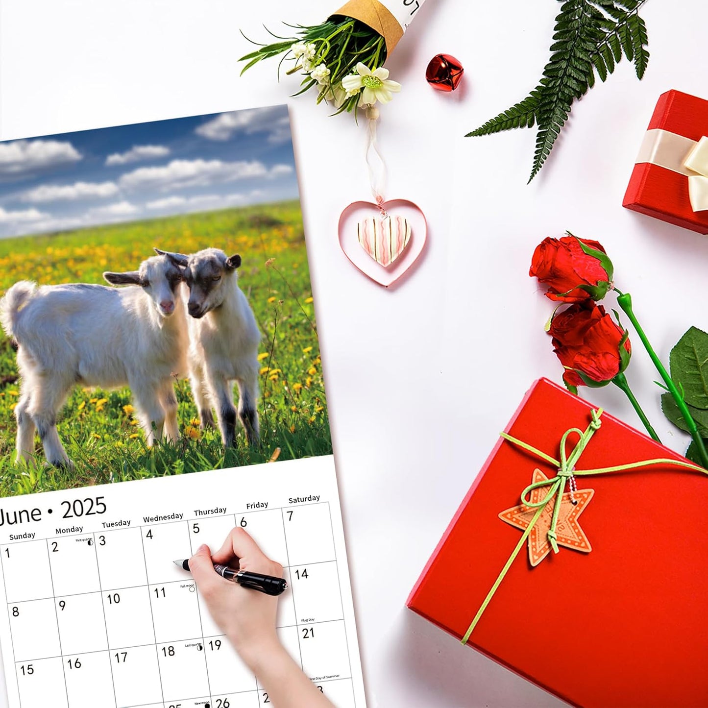 2025 Wall Calendar,Calendar 2025, January 2025 - December 2025, Wall Calendar Baby Moo Moos, 12" x 24" Opened,Full Page Months Thick & Sturdy Paper for Calendar Organizing & Planning
