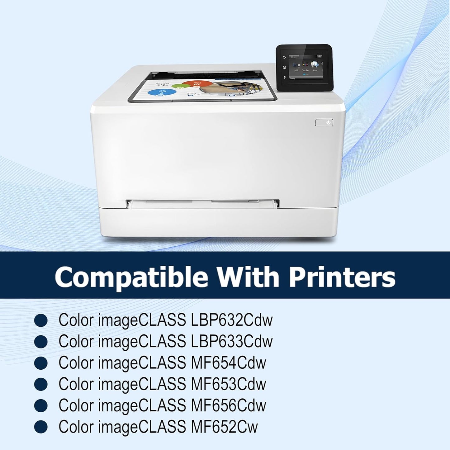 067H 067 Toner Cartridge 4 Pack Works with Canon Color imageCLASS MF656Cdw,MF652Cw,MF654Cdw,LBP632Cdw,MF653Cdw,LBP633Cdw Printers Ink (Black,Cyan,Magenta,Yellow)