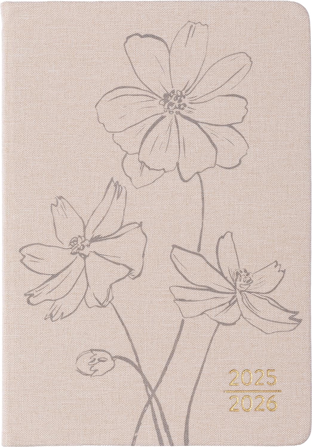 2025-2026 Eccolo 18 Month Linen Bound Planner, Monthly & Weekly Pages (5.25 x 7.75" - July 2025 - Dec 2026)