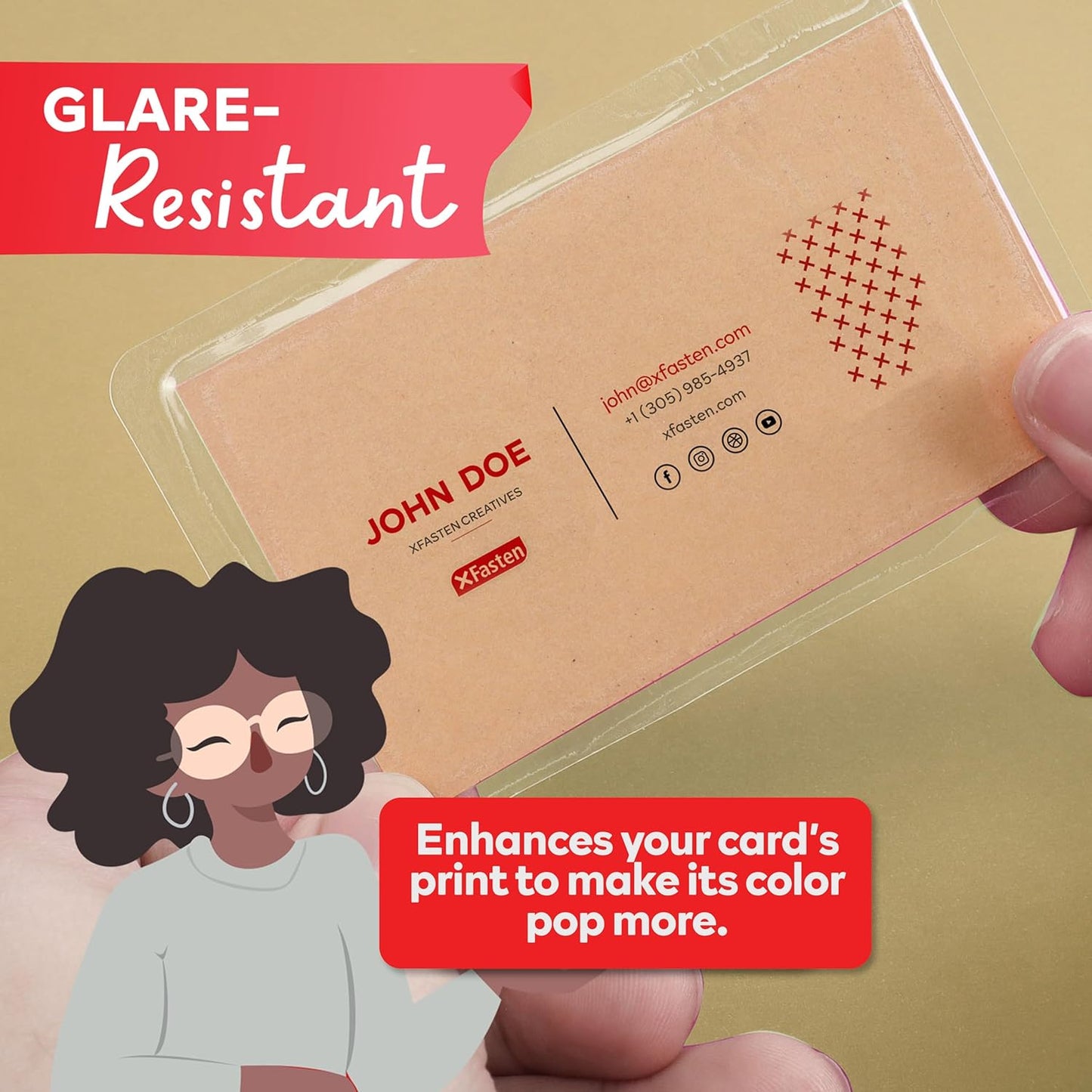 XFasten Self Seal Laminating Pouches Business Card Size 4-Inch x 3-Inch 100-Pack, 10 Mil Business Card Laminating Pouches Non-Yellowing Self Sealing Laminating Sheets Business Card Size