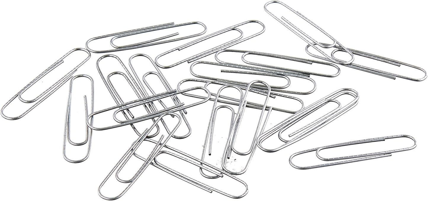 Amazon Basics Jumbo Size Office Paper Clips, Non Skid, 1000 Count (10 Pack of 100), Silver, A7072557