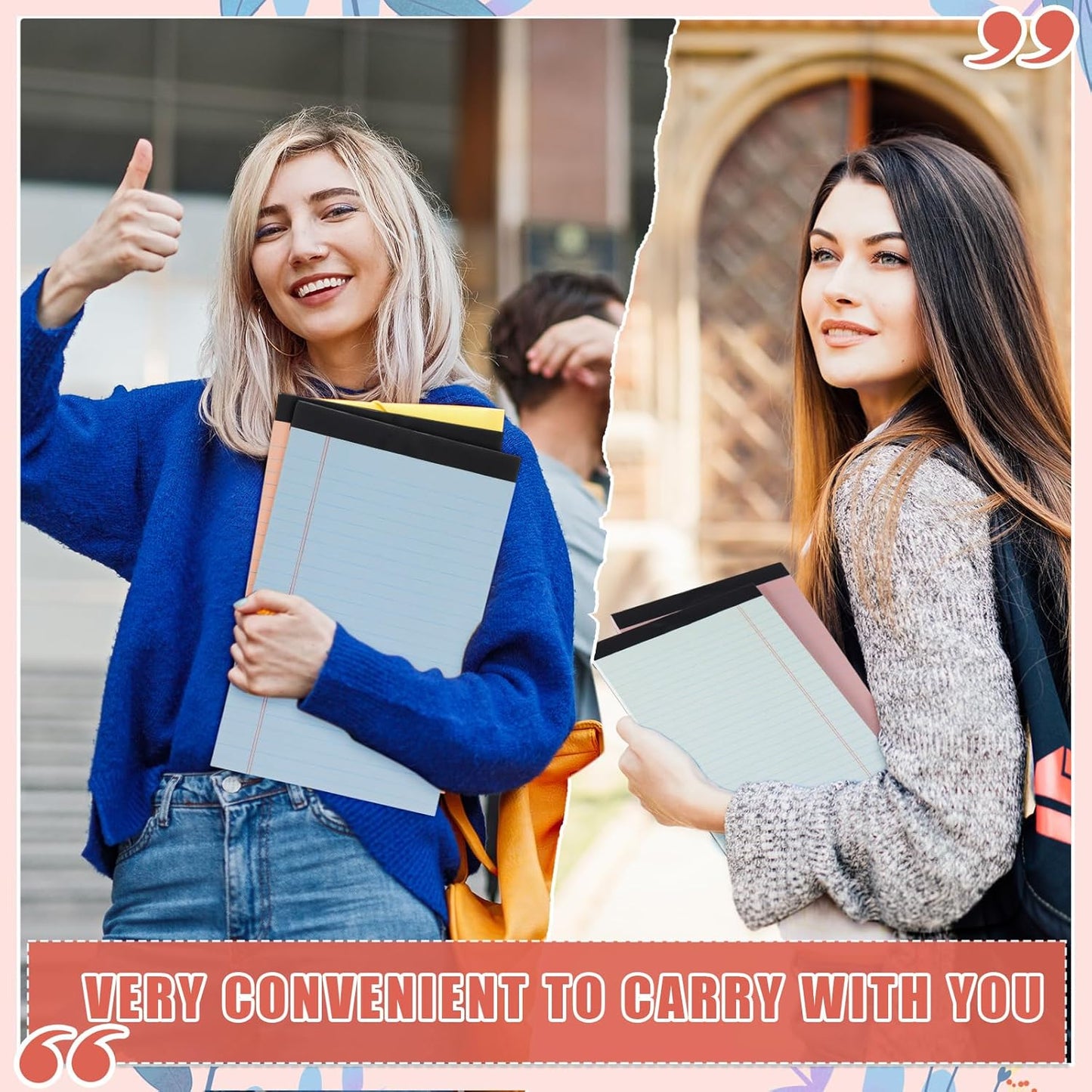 Lincia 12 Pcs 12 Pcs 5" x 8" Small Legal Pads Colored Lined Note Pads Narrow Ruled Writing Notepads 50 Sheets Per Micro Paper Notebook Lined and Perforated for College Office Supplies (Earthy Colors)