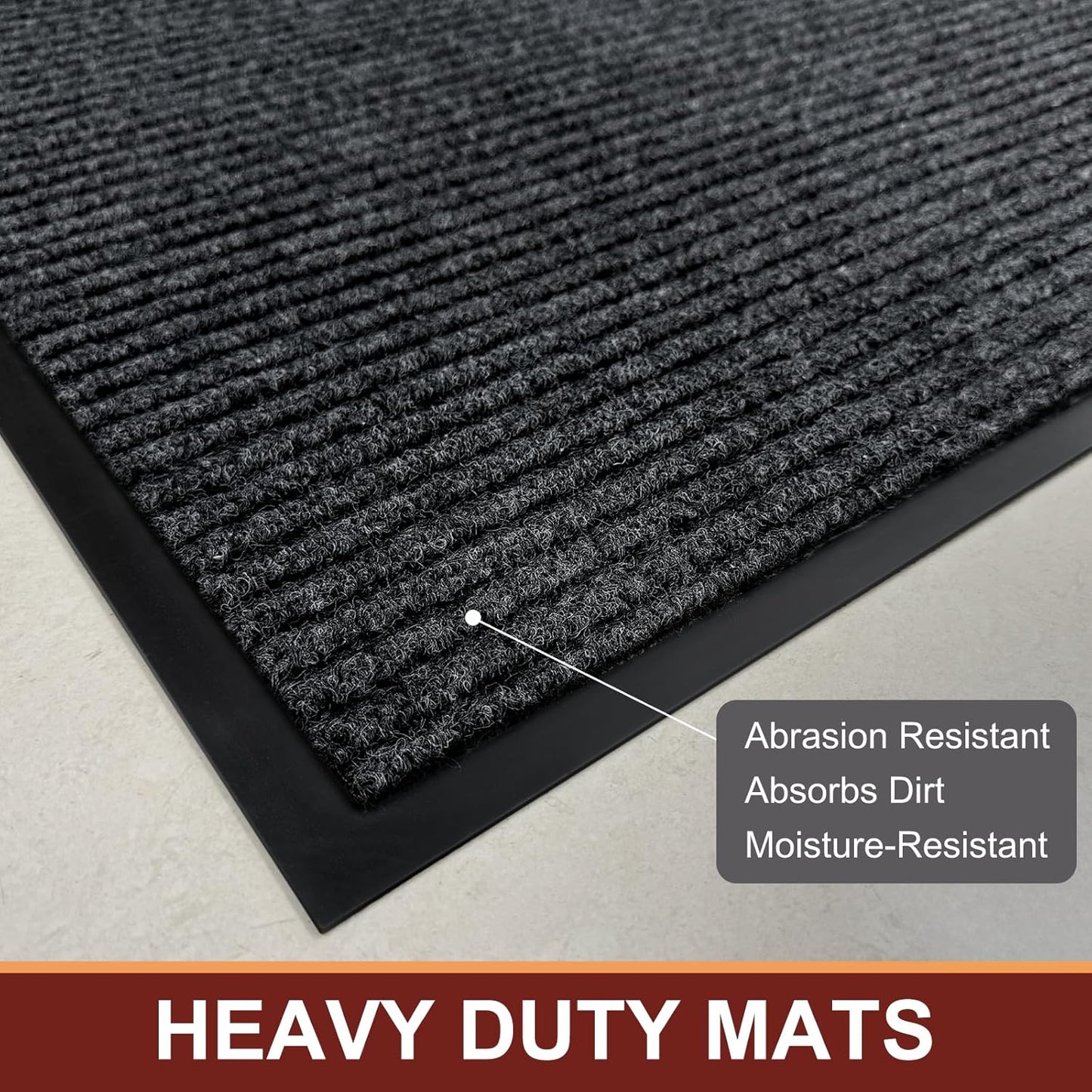 Vicwe Indoor Outdoor Door Mat, 3'x4' Heavy Duty Front Door Mat, Non-Slip Washable Doormats Entrance Mats, Dirt Resistant and Absorbent Doormat, Commercial Outdoor Entrance Floor Mat for Home Office