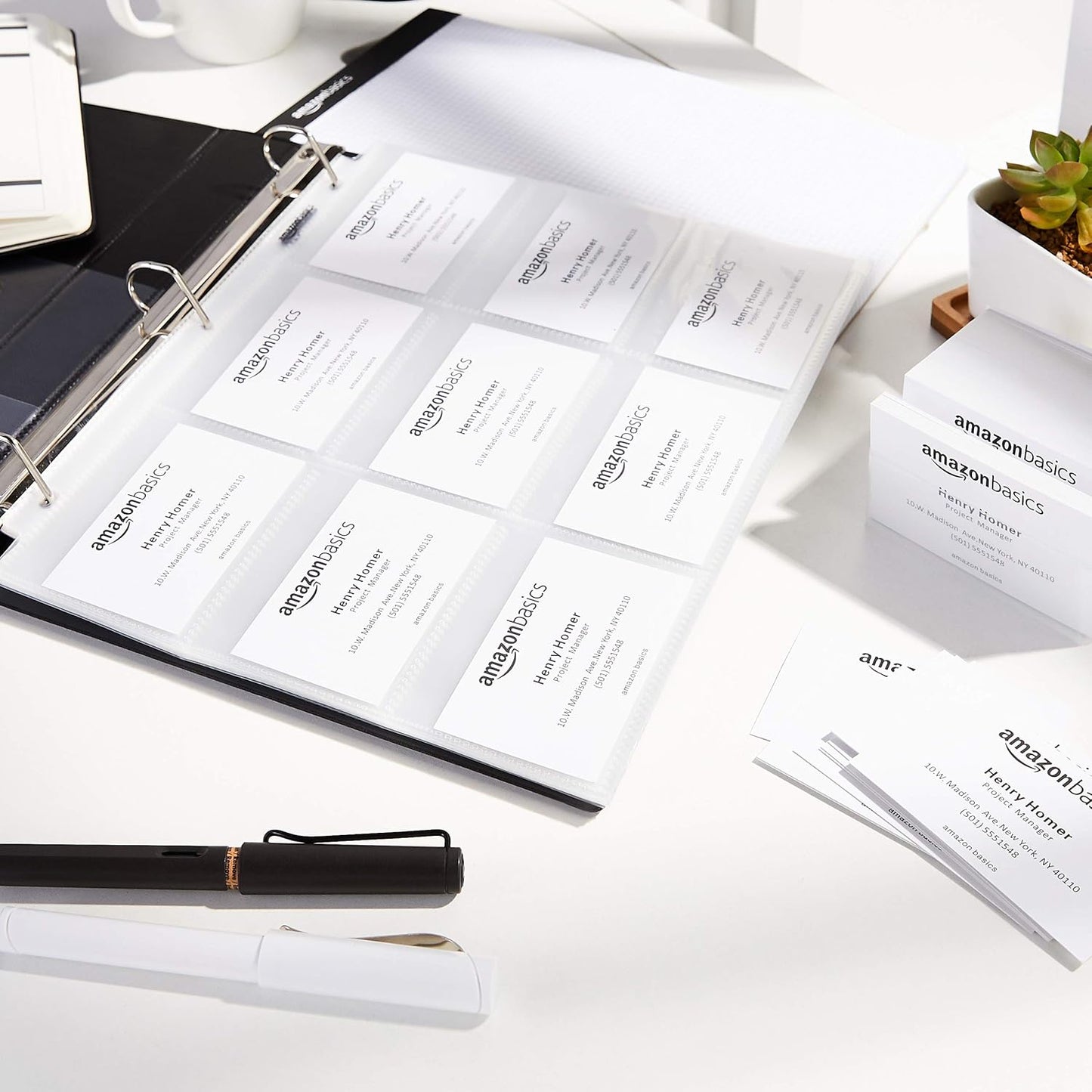 Amazon Basics 9-Sleeve Trading Card Protectors Binder Sheet, Transparent, 100 Pack