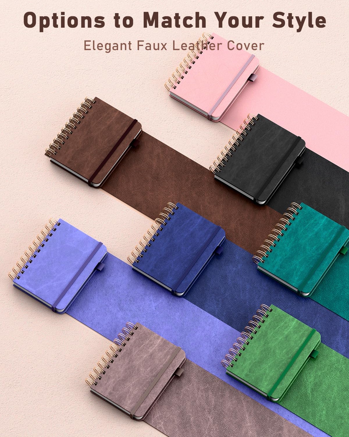 WEMATE Password Book with Alphabetical Tabs, Spiral Password Keeper Book for Seniors, Internet Password Notebook Password Journal Logbook Log in Detail, Small – 4.7''x 6'' (Rose Gold)