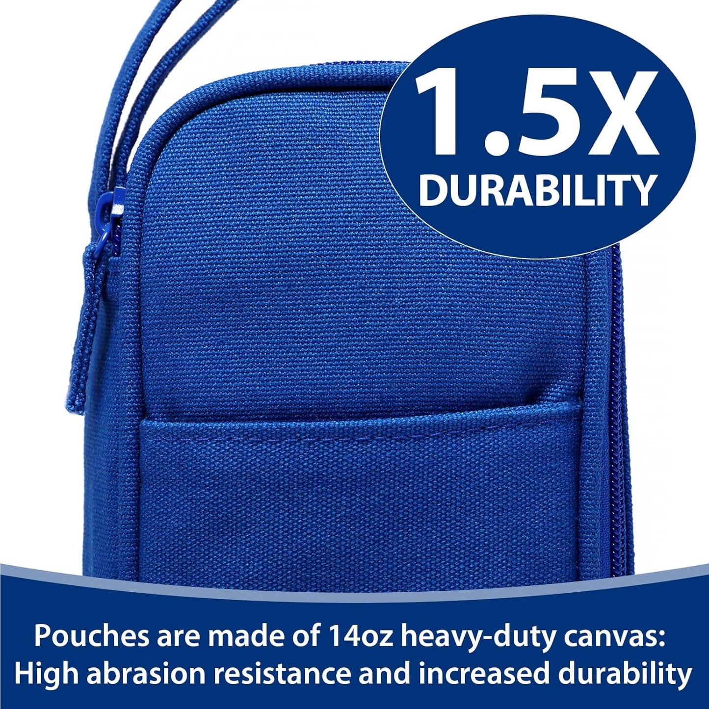 Pencil Case Pouch Box Bag School Supplies Girls Boys Kids, Cute Preppy Stuff Large Big Capacity Aesthetic Pen Organizer, Back to College Stationary, Sapphire Blue, Heavy Duty Canvas, 1800ml