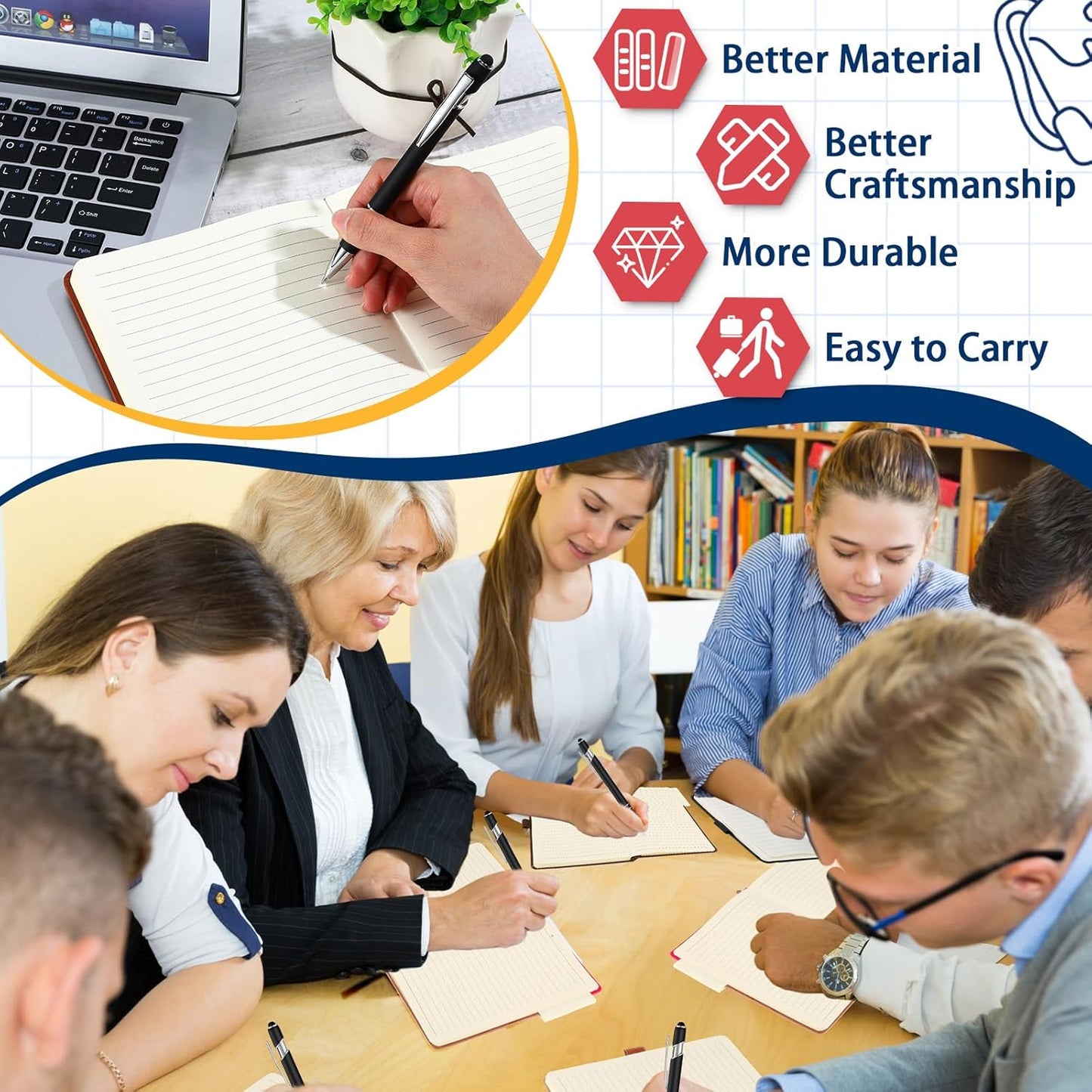 15 Pack Journal Notebook Bulk A5 Hardcover Notebook Classic Journal Set with Pen Holder with 15 Pcs Pens for School Business Work Travel Writing (Brown)