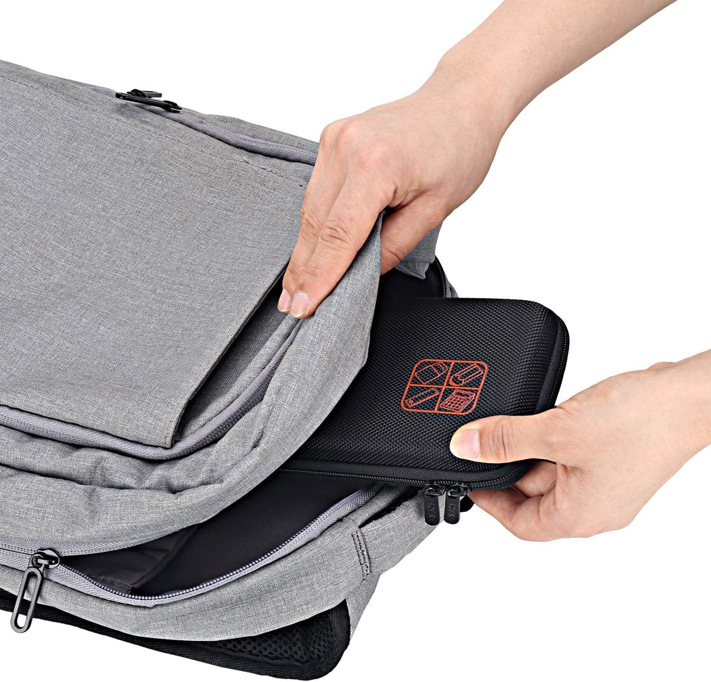 BOVKE Hard Case for TI-30XIIS TI-30XS TI-30Xa TI-36X Pro Scientific Calculator, Black+Orange