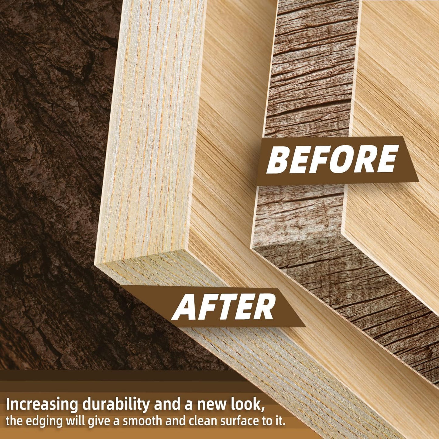 GSCIT Club Oak Edge Banding, 1 inch x 250ft roll of Veneer Plywood Edge Banding Preglued Flexible, Wood Tape Banding for Cabinet Repair